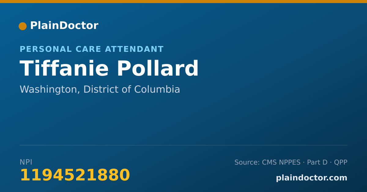 Shareable card for Tiffanie Pollard - Personal Care Attendant, Washington, DC