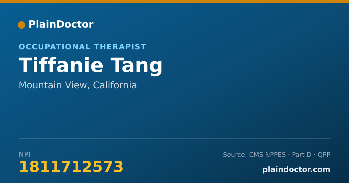 Shareable card for Tiffanie Tang - Occupational Therapist, Mountain View, CA