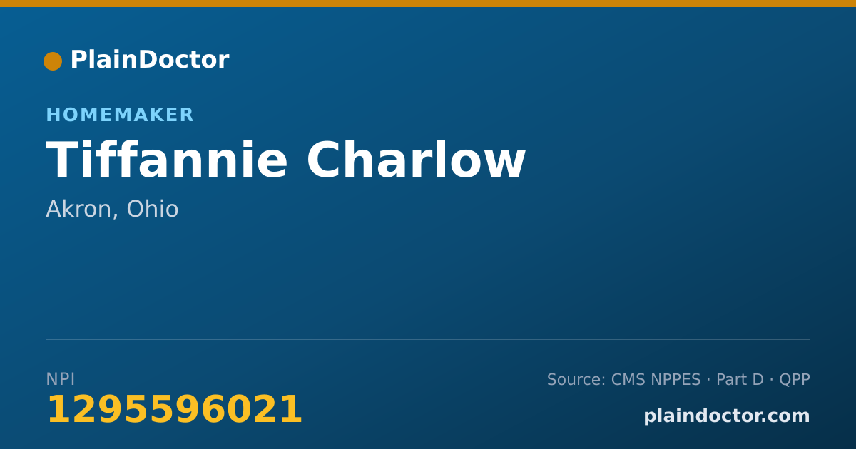 Shareable card for Tiffannie Charlow - Homemaker, Akron, OH