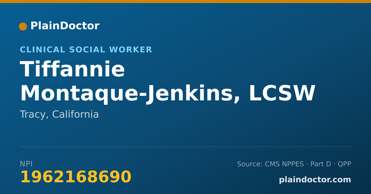 Shareable card for Tiffannie Montaque-Jenkins, LCSW - Clinical Social Worker, Tracy, CA
