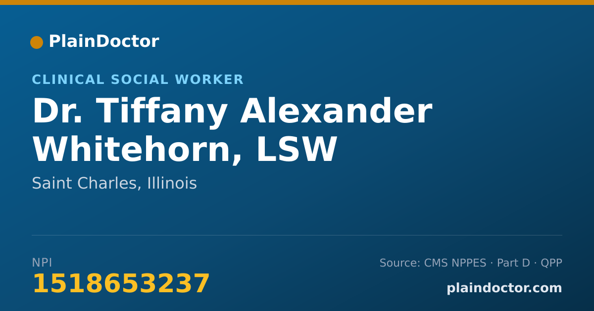 Shareable card for Tiffany Alexander Whitehorn, LSW - Clinical Social Worker, Saint Charles, IL