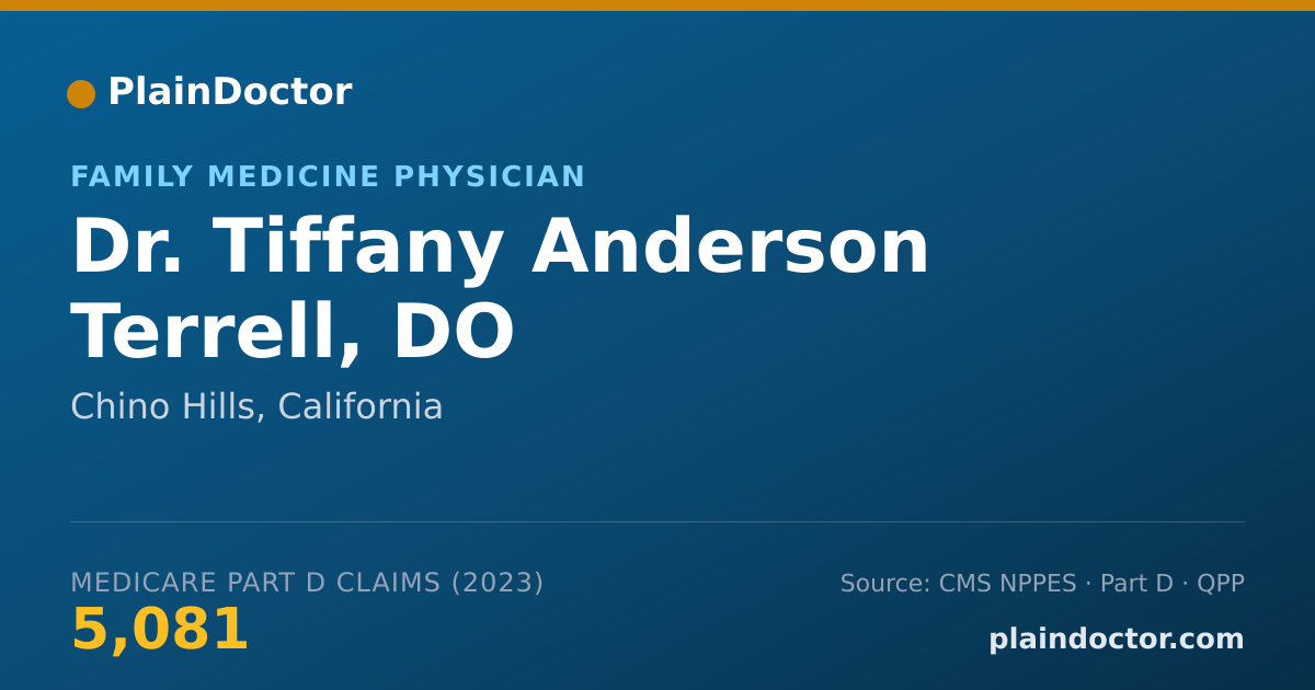 Shareable card for Tiffany Anderson Terrell, DO - Family Medicine Physician, Chino Hills, CA