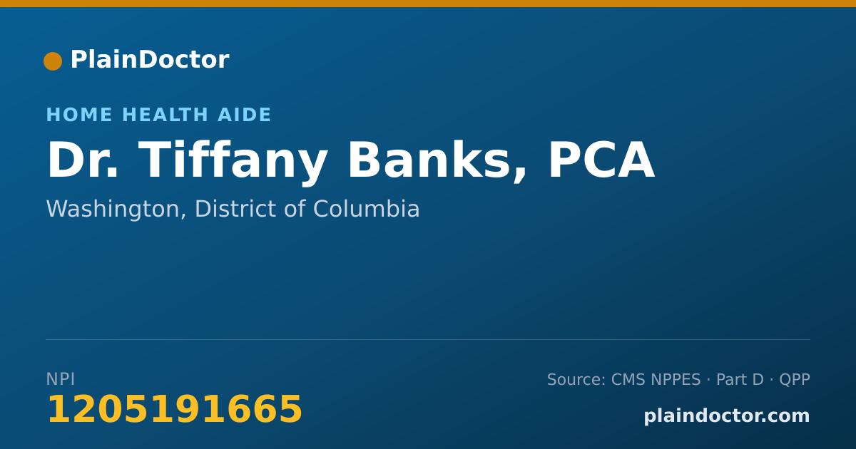 Shareable card for Tiffany Banks, PCA - Home Health Aide, Washington, DC