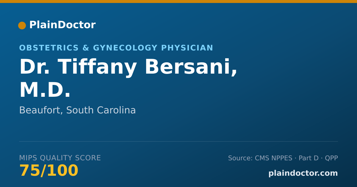 Shareable card for Tiffany Bersani, M.D. - Obstetrics & Gynecology Physician, Beaufort, SC