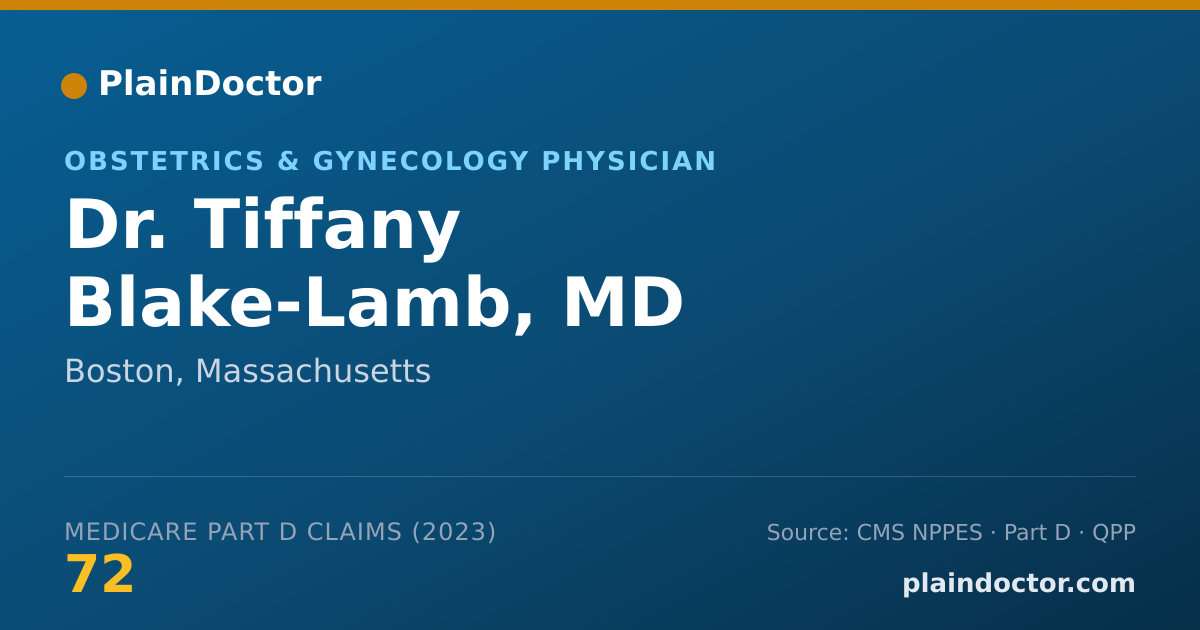 Shareable card for Tiffany Blake-Lamb, MD - Obstetrics & Gynecology Physician, Boston, MA