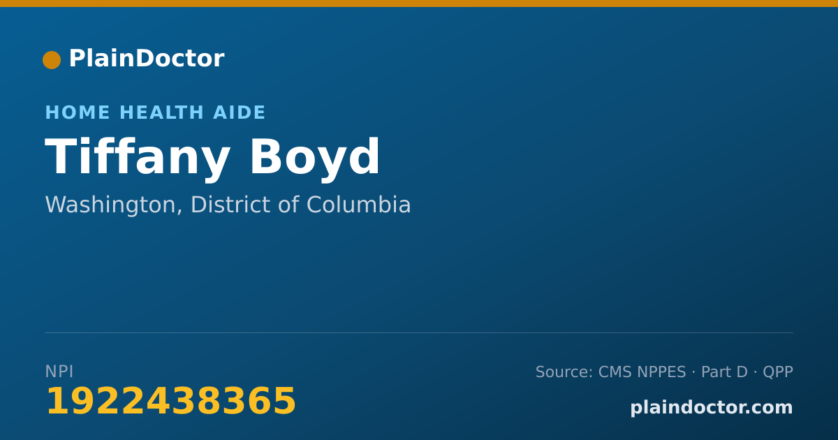 Shareable card for Tiffany Boyd - Home Health Aide, Washington, DC