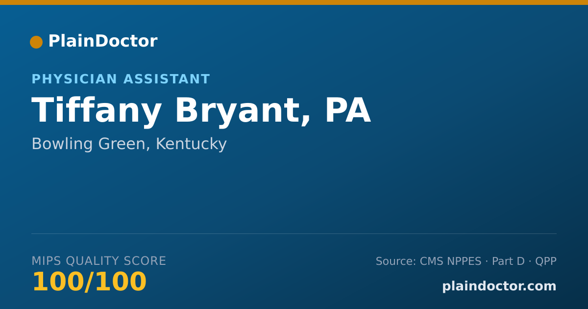 Shareable card for Tiffany Bryant, PA - Physician Assistant, Bowling Green, KY