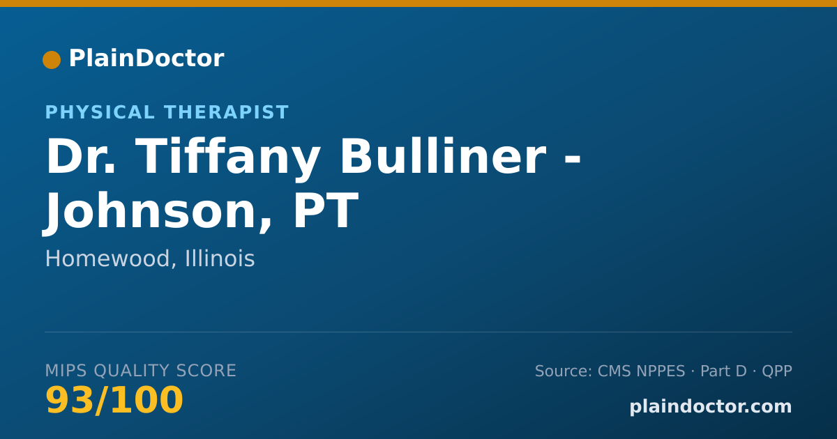 Shareable card for Tiffany Bulliner - Johnson, PT - Physical Therapist, Homewood, IL