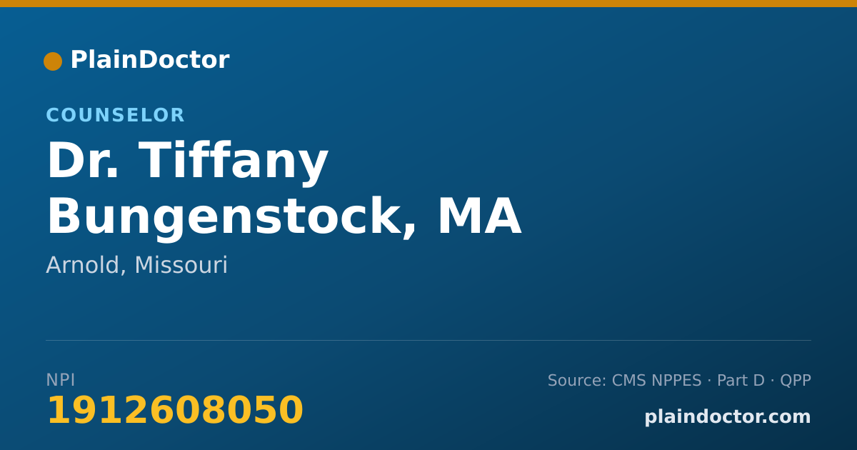 Shareable card for Tiffany Bungenstock, MA - Counselor, Arnold, MO