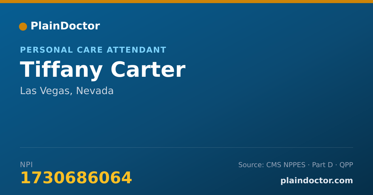 Shareable card for Tiffany Carter - Personal Care Attendant, Las Vegas, NV