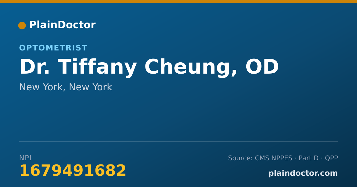 Shareable card for Tiffany Cheung, OD - Optometrist, New York, NY