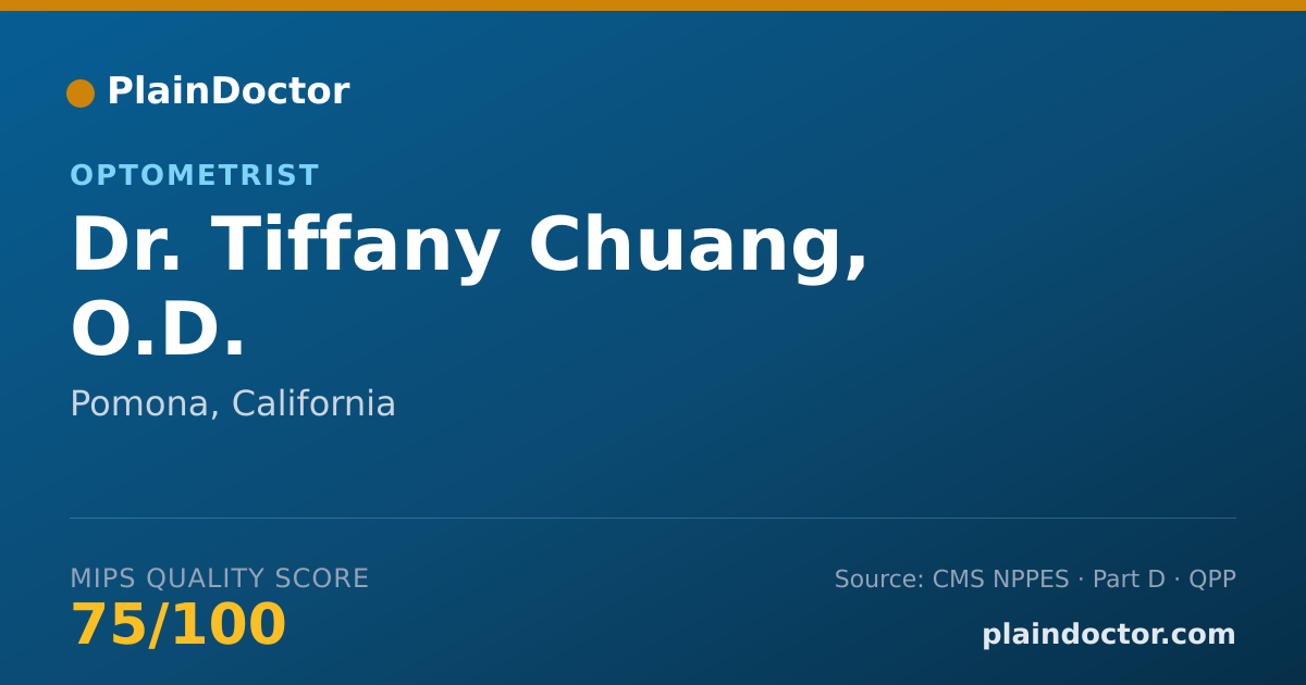Shareable card for Tiffany Chuang, O.D. - Optometrist, Pomona, CA