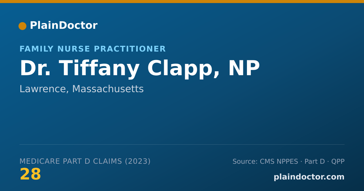 Shareable card for Tiffany Clapp, NP - Family Nurse Practitioner, Lawrence, MA
