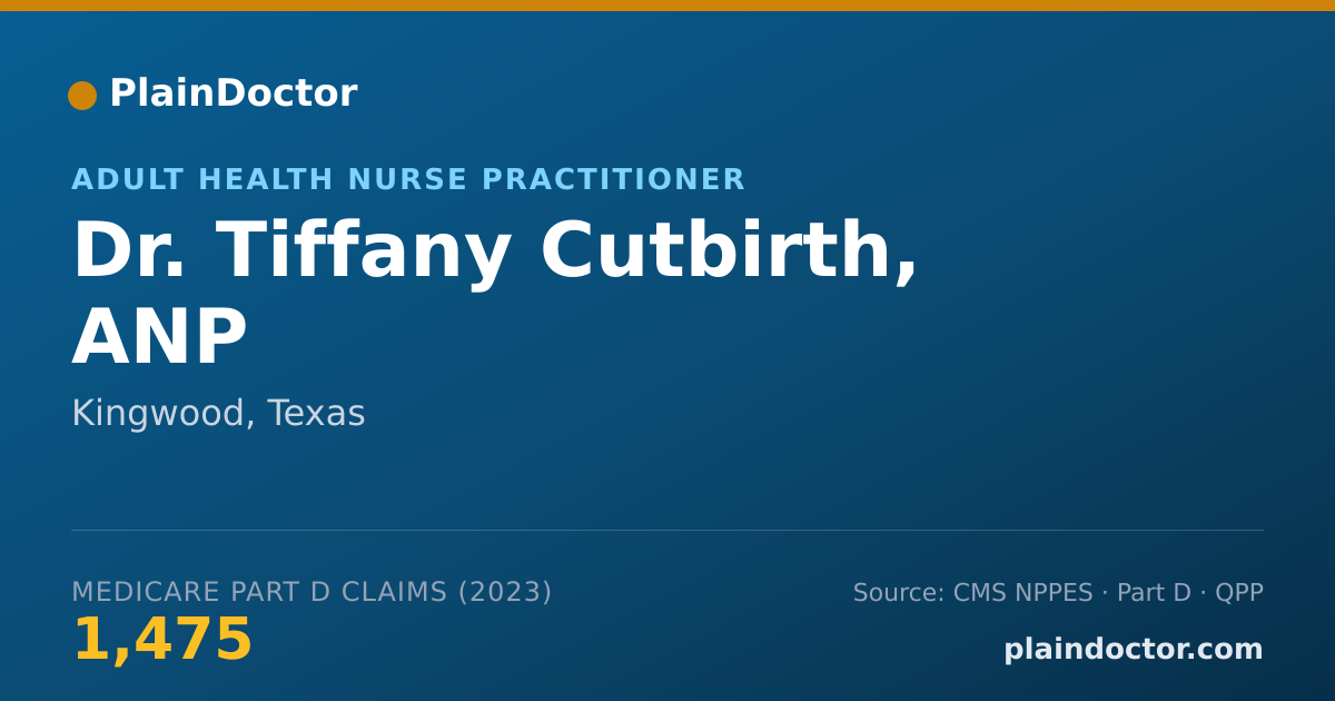 Shareable card for Tiffany Cutbirth, ANP - Adult Health Nurse Practitioner, Kingwood, TX
