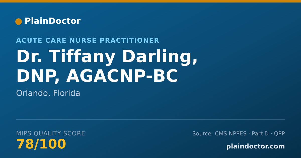 Shareable card for Tiffany Darling, DNP, AGACNP-BC - Acute Care Nurse Practitioner, Orlando, FL