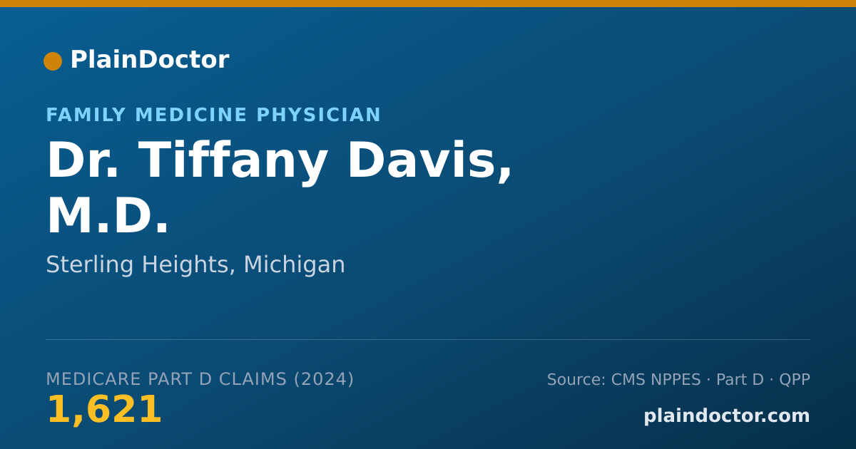 Shareable card for Tiffany Davis, M.D. - Family Medicine Physician, Sterling Heights, MI
