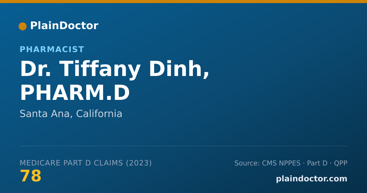 Shareable card for Tiffany Dinh, PHARM.D - Pharmacist, Santa Ana, CA
