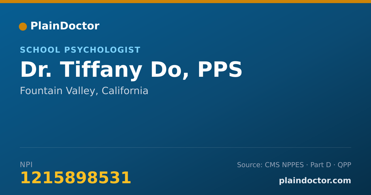 Shareable card for Tiffany Do, PPS - School Psychologist, Fountain Valley, CA