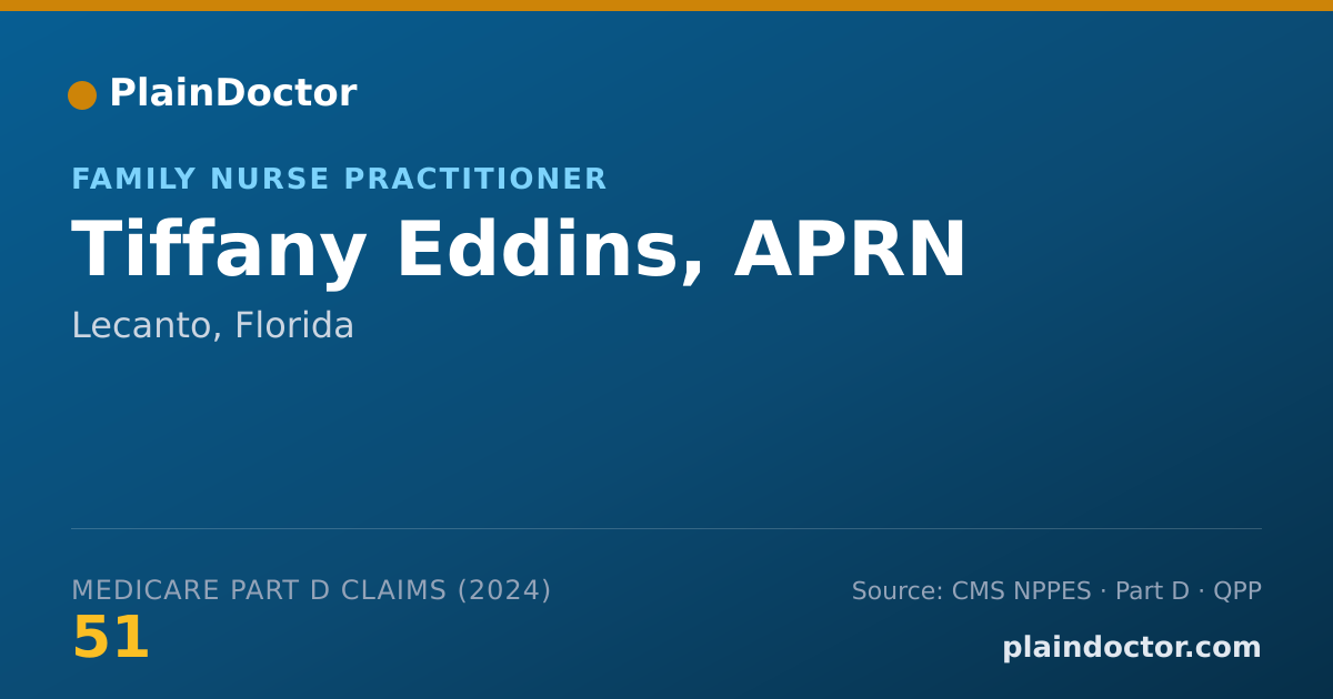 Shareable card for Tiffany Eddins, APRN - Family Nurse Practitioner, Lecanto, FL