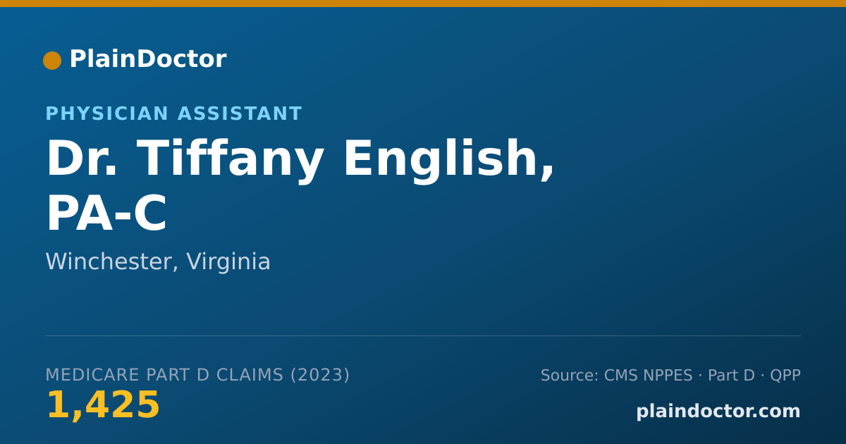 Shareable card for Tiffany English, PA-C - Physician Assistant, Winchester, VA
