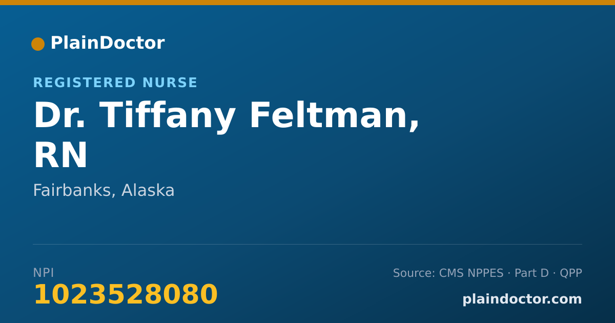 Shareable card for Tiffany Feltman, RN - Registered Nurse, Fairbanks, AK