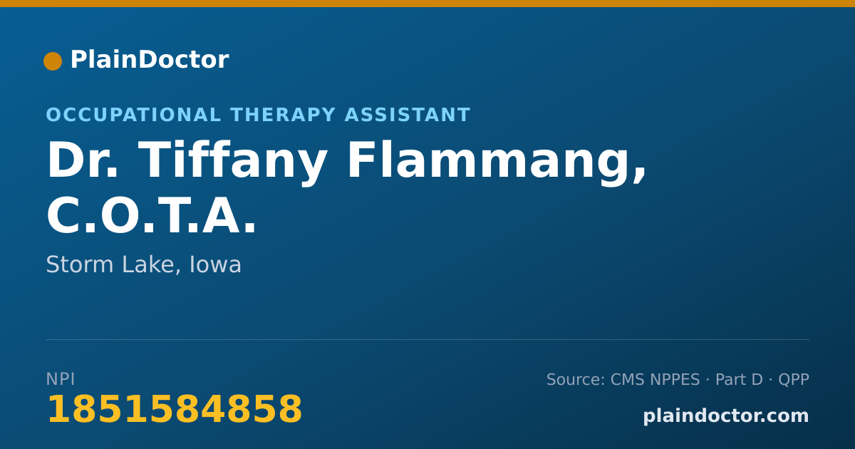 Shareable card for Tiffany Flammang, C.O.T.A. - Occupational Therapy Assistant, Storm Lake, IA