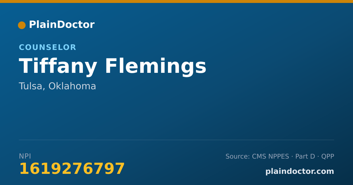 Shareable card for Tiffany Flemings - Counselor, Tulsa, OK