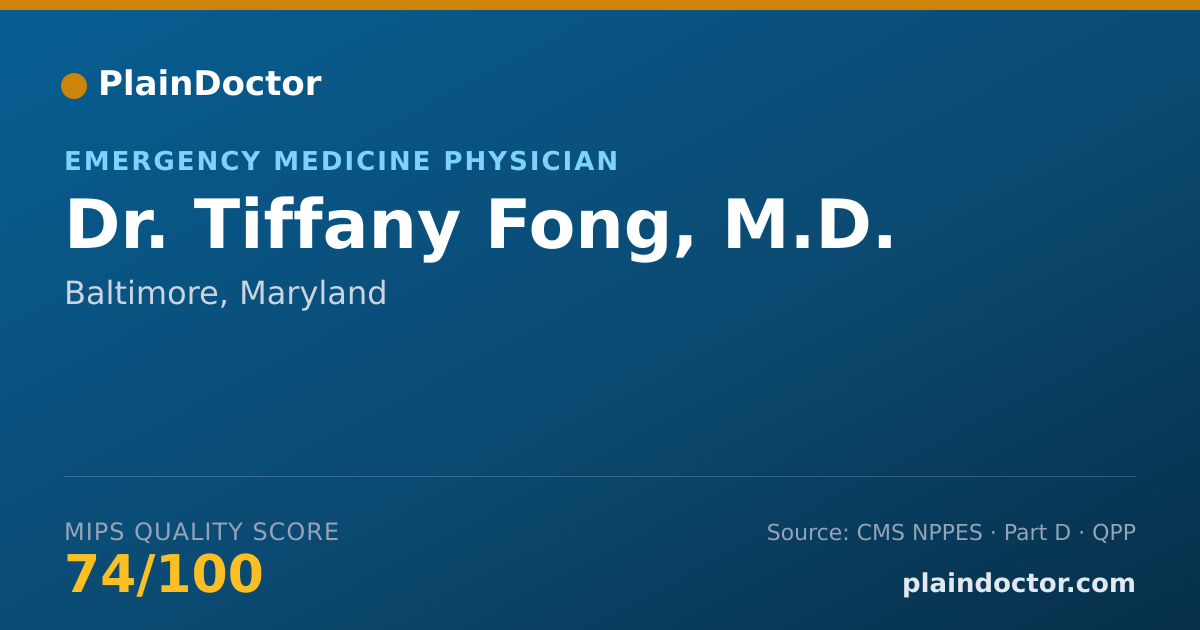 Shareable card for Tiffany Fong, M.D. - Emergency Medicine Physician, Baltimore, MD