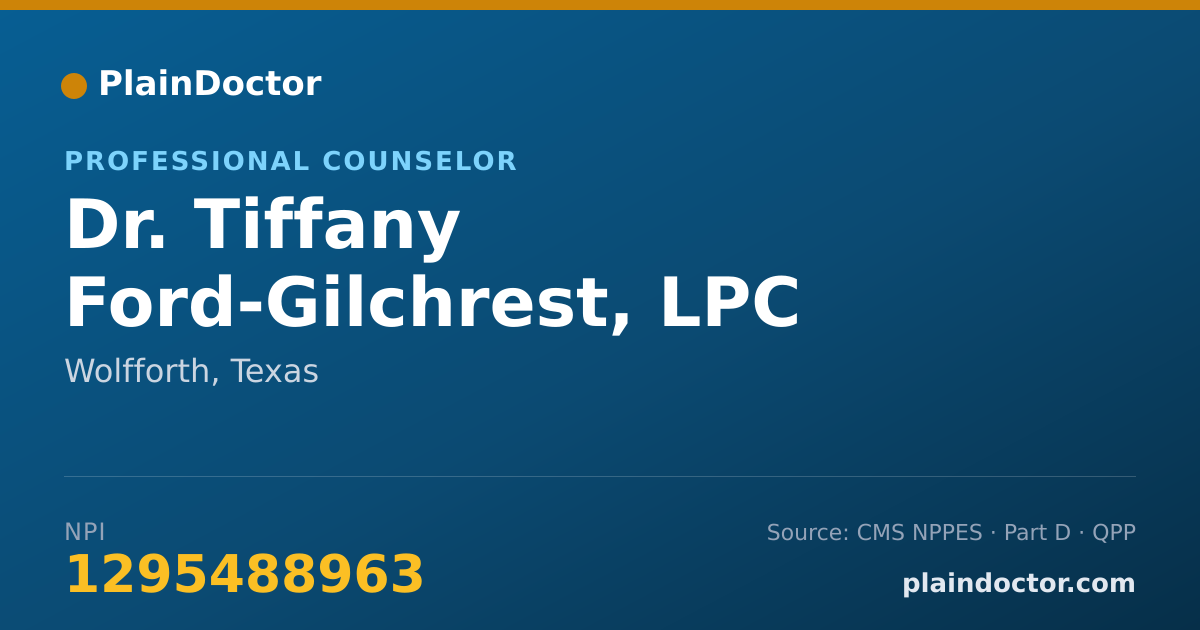 Shareable card for Tiffany Ford-Gilchrest, LPC - Professional Counselor, Wolfforth, TX