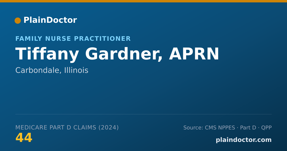 Shareable card for Tiffany Gardner, APRN - Family Nurse Practitioner, Carbondale, IL
