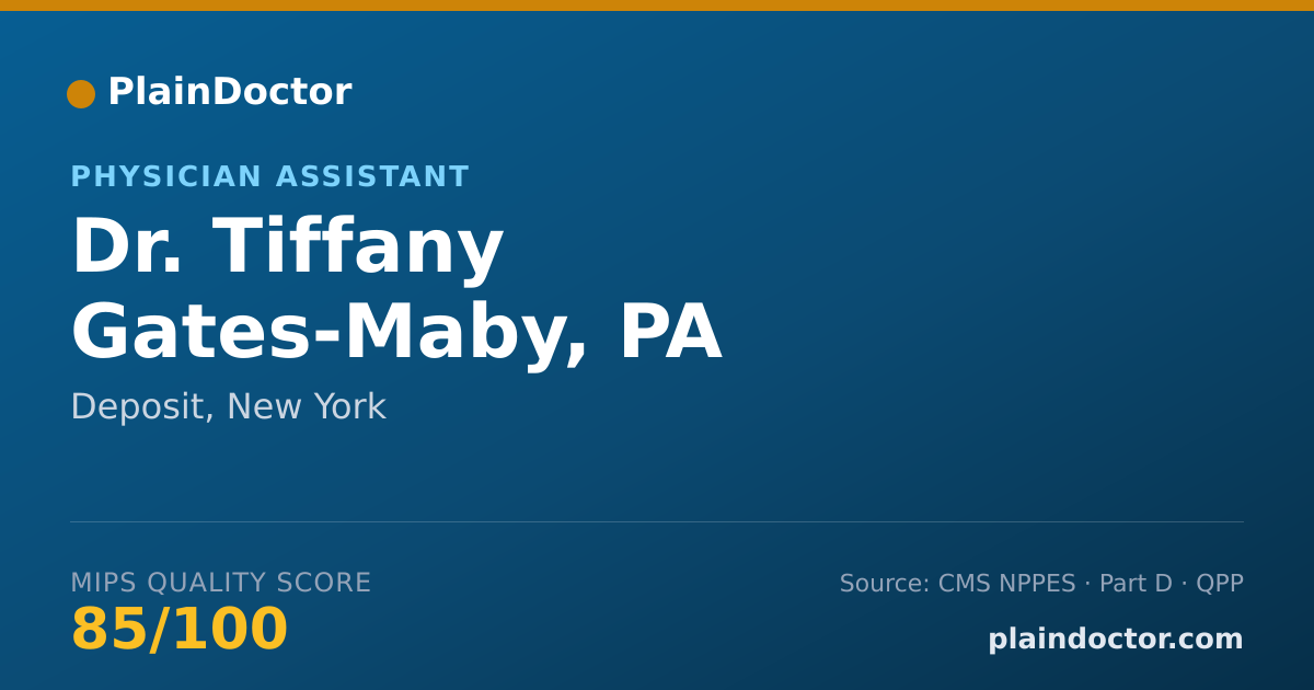 Shareable card for Tiffany Gates-Maby, PA - Physician Assistant, Deposit, NY