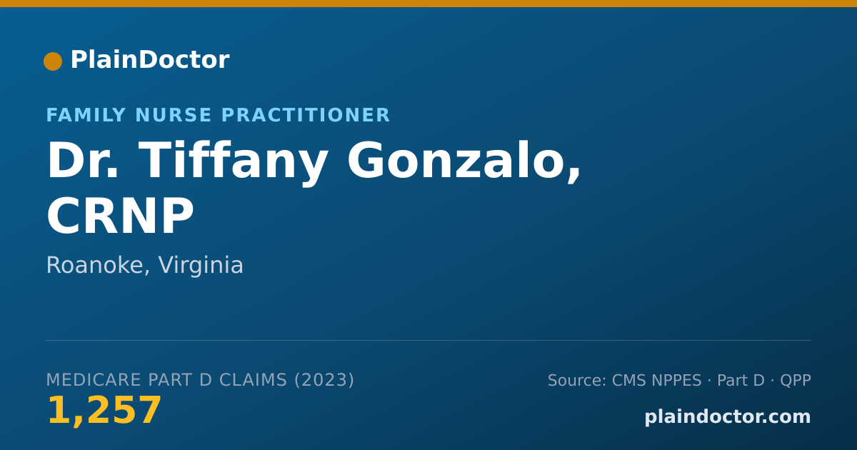 Shareable card for Tiffany Gonzalo, CRNP - Family Nurse Practitioner, Roanoke, VA