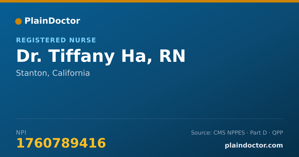 Shareable card for Tiffany Ha, RN - Registered Nurse, Stanton, CA
