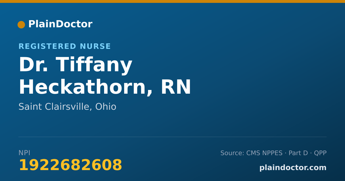 Shareable card for Tiffany Heckathorn, RN - Registered Nurse, Saint Clairsville, OH