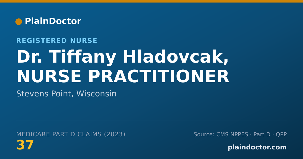 Shareable card for Tiffany Hladovcak, NURSE PRACTITIONER - Registered Nurse, Stevens Point, WI