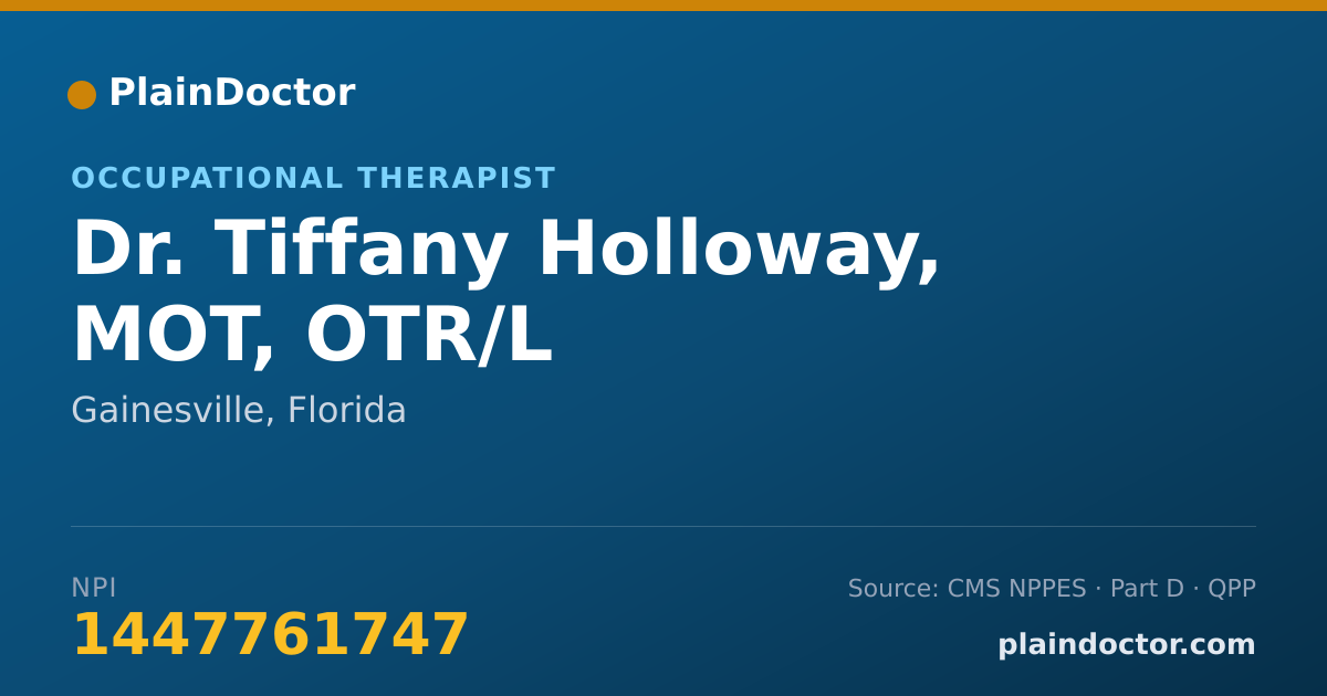 Shareable card for Tiffany Holloway, MOT, OTR/L - Occupational Therapist, Gainesville, FL