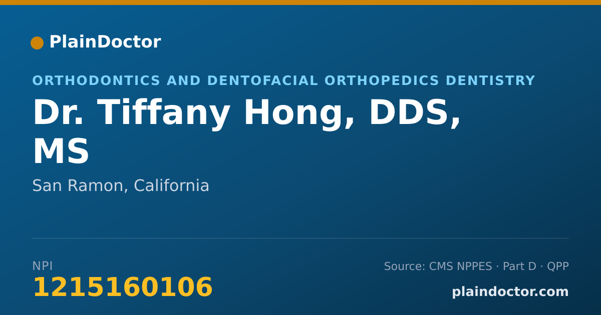 Shareable card for Tiffany Hong, DDS, MS - Orthodontics and Dentofacial Orthopedics Dentistry, San Ramon, CA