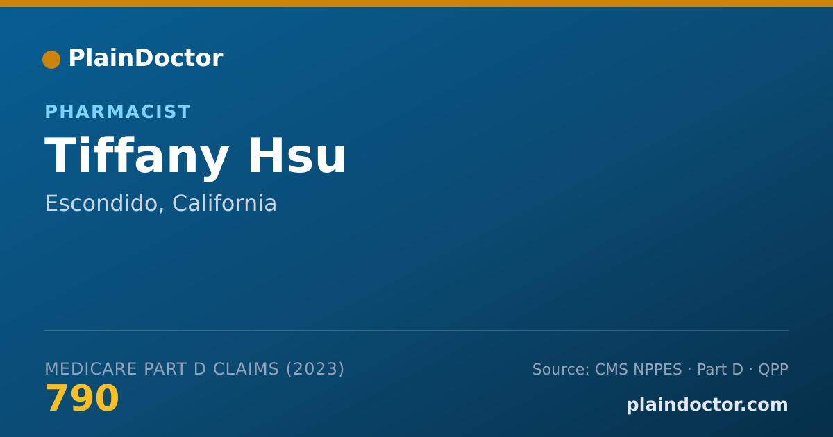 Shareable card for Tiffany Hsu - Pharmacist, Escondido, CA