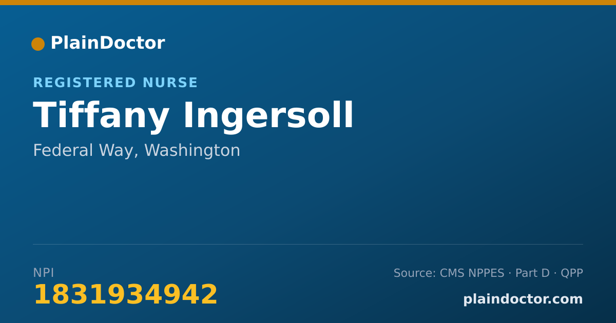 Shareable card for Tiffany Ingersoll - Registered Nurse, Federal Way, WA