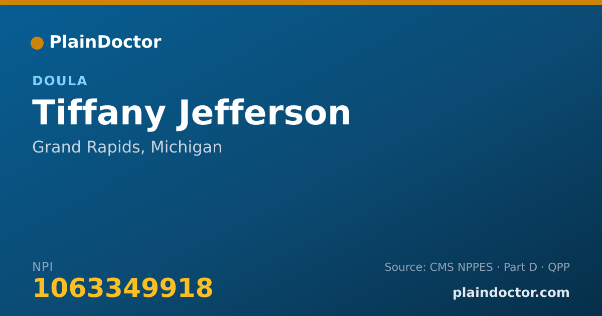 Shareable card for Tiffany Jefferson - Doula, Grand Rapids, MI