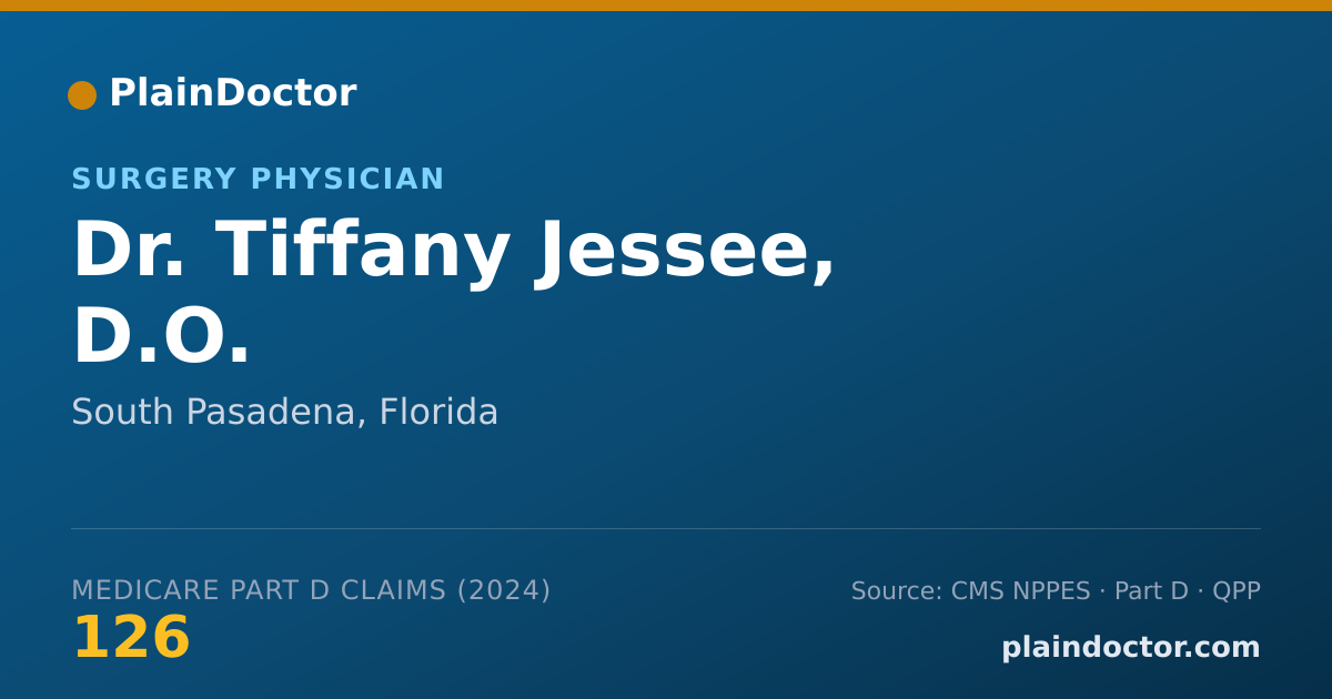 Shareable card for Tiffany Jessee, D.O. - Surgery Physician, South Pasadena, FL