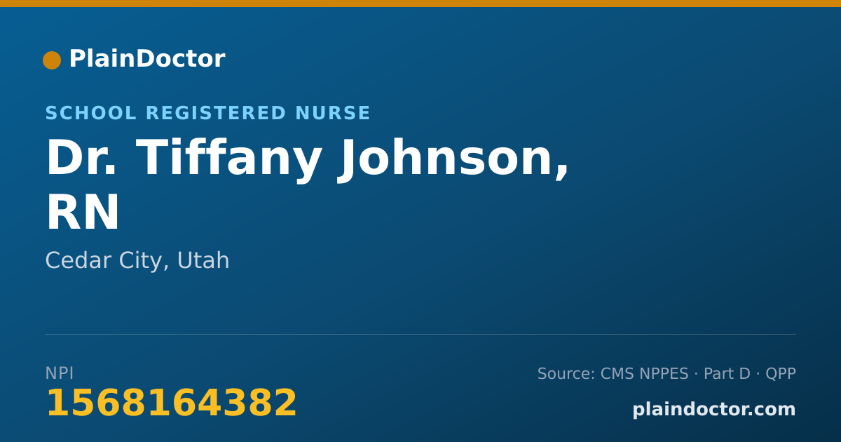 Shareable card for Tiffany Johnson, RN - School Registered Nurse, Cedar City, UT