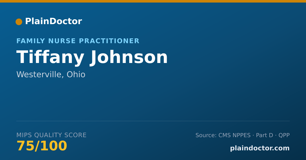 Shareable card for Tiffany Johnson - Family Nurse Practitioner, Westerville, OH