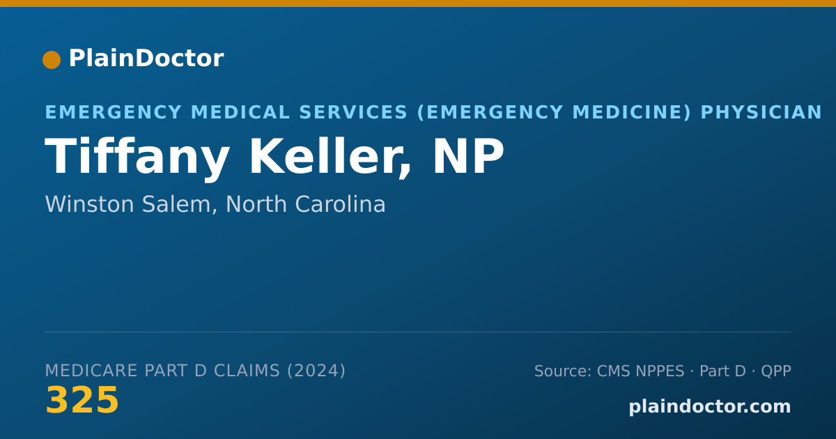 Shareable card for Tiffany Keller, NP - Emergency Medical Services (Emergency Medicine) Physician, Winston Salem, NC