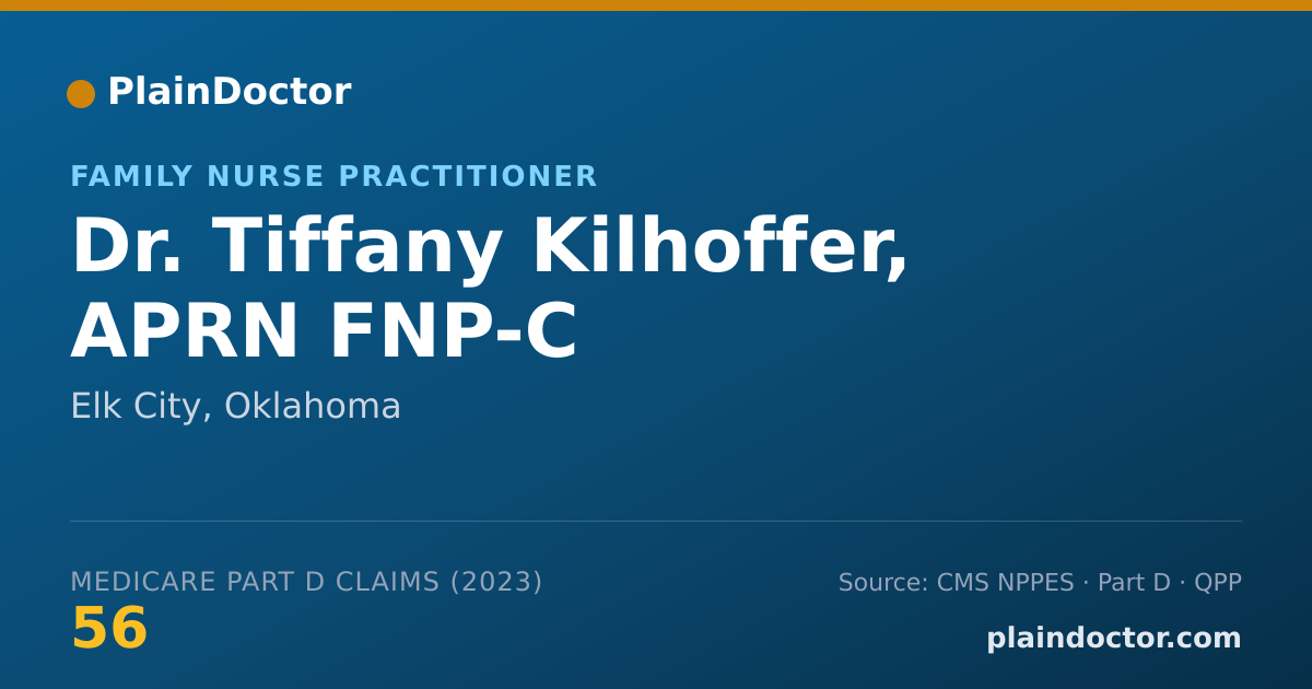 Shareable card for Tiffany Kilhoffer, APRN FNP-C - Family Nurse Practitioner, Elk City, OK