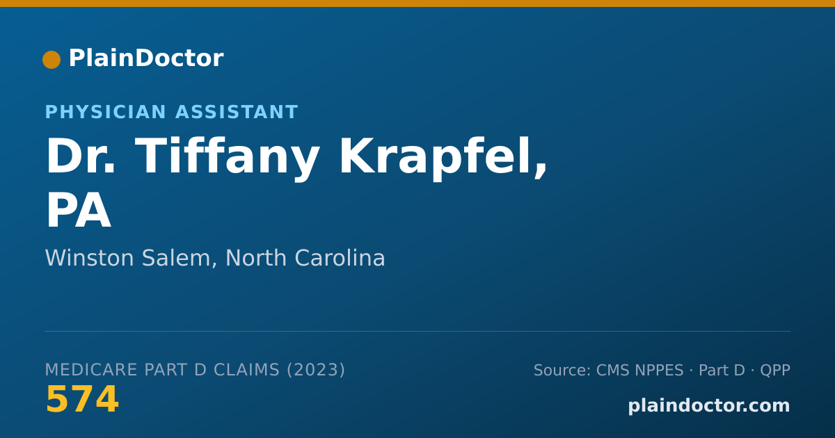 Shareable card for Tiffany Krapfel, PA - Physician Assistant, Winston Salem, NC