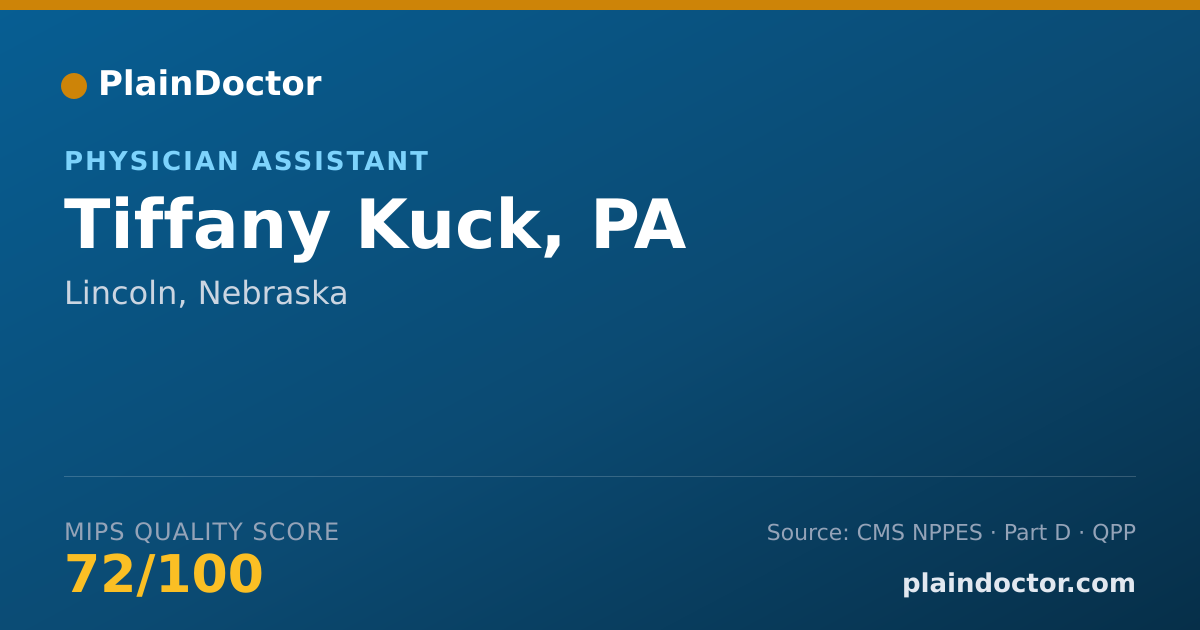 Shareable card for Tiffany Kuck, PA - Physician Assistant, Lincoln, NE
