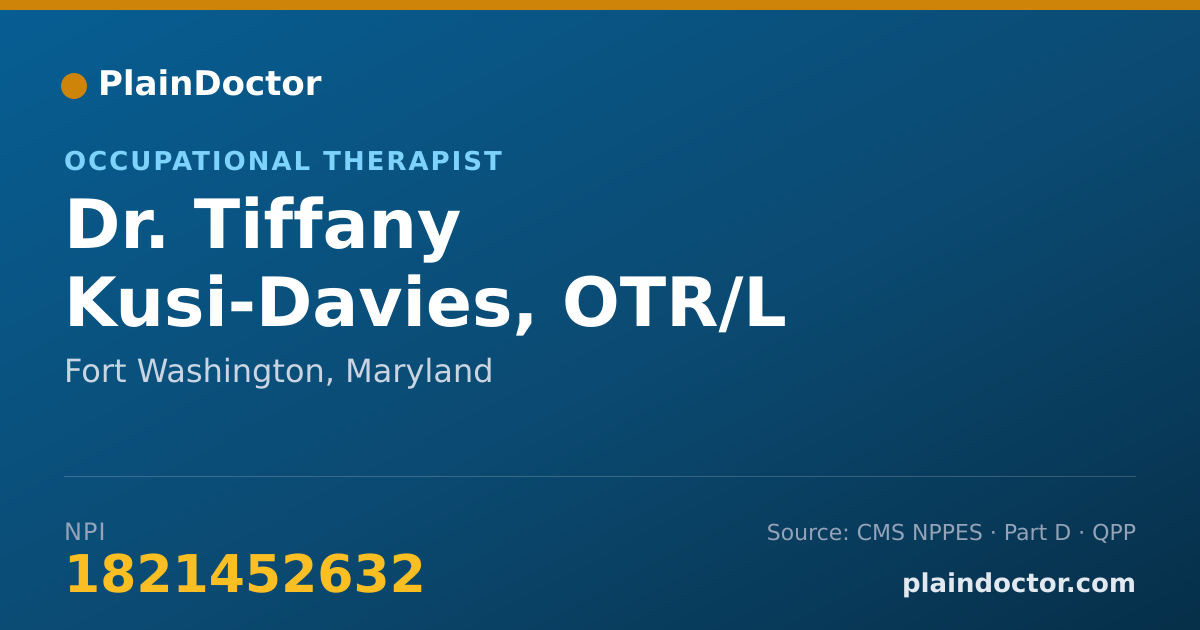 Shareable card for Tiffany Kusi-Davies, OTR/L - Occupational Therapist, Fort Washington, MD