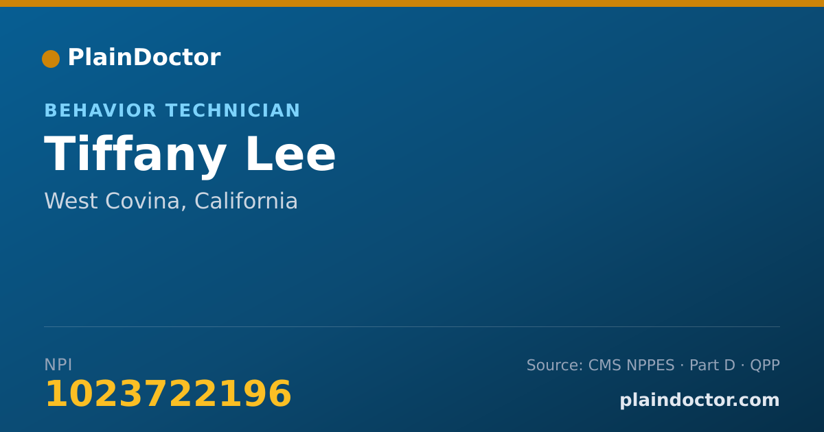 Shareable card for Tiffany Lee - Behavior Technician, West Covina, CA