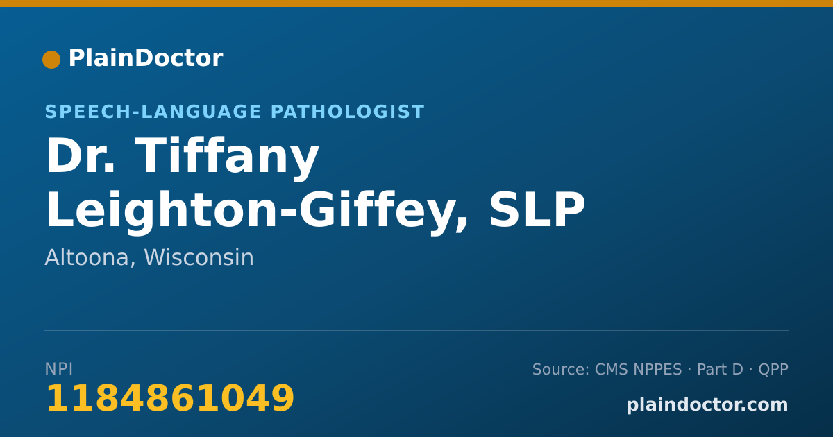 Shareable card for Tiffany Leighton-Giffey, SLP - Speech-Language Pathologist, Altoona, WI